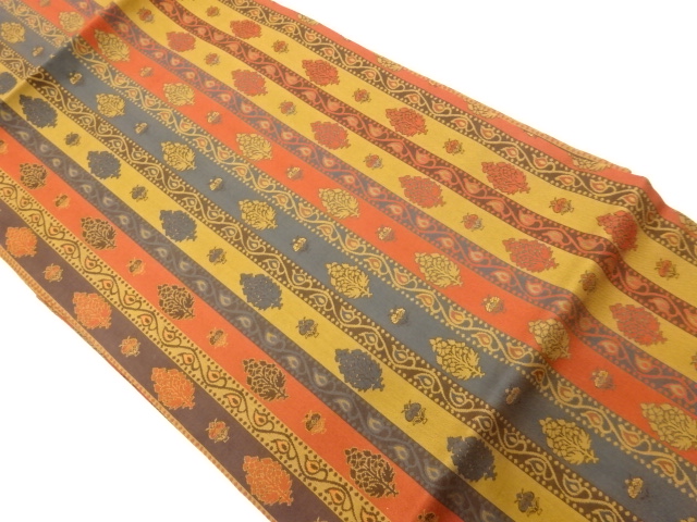 JAPANESE NAGOYA OBI / WOVEN ABSTRACT PLANTS